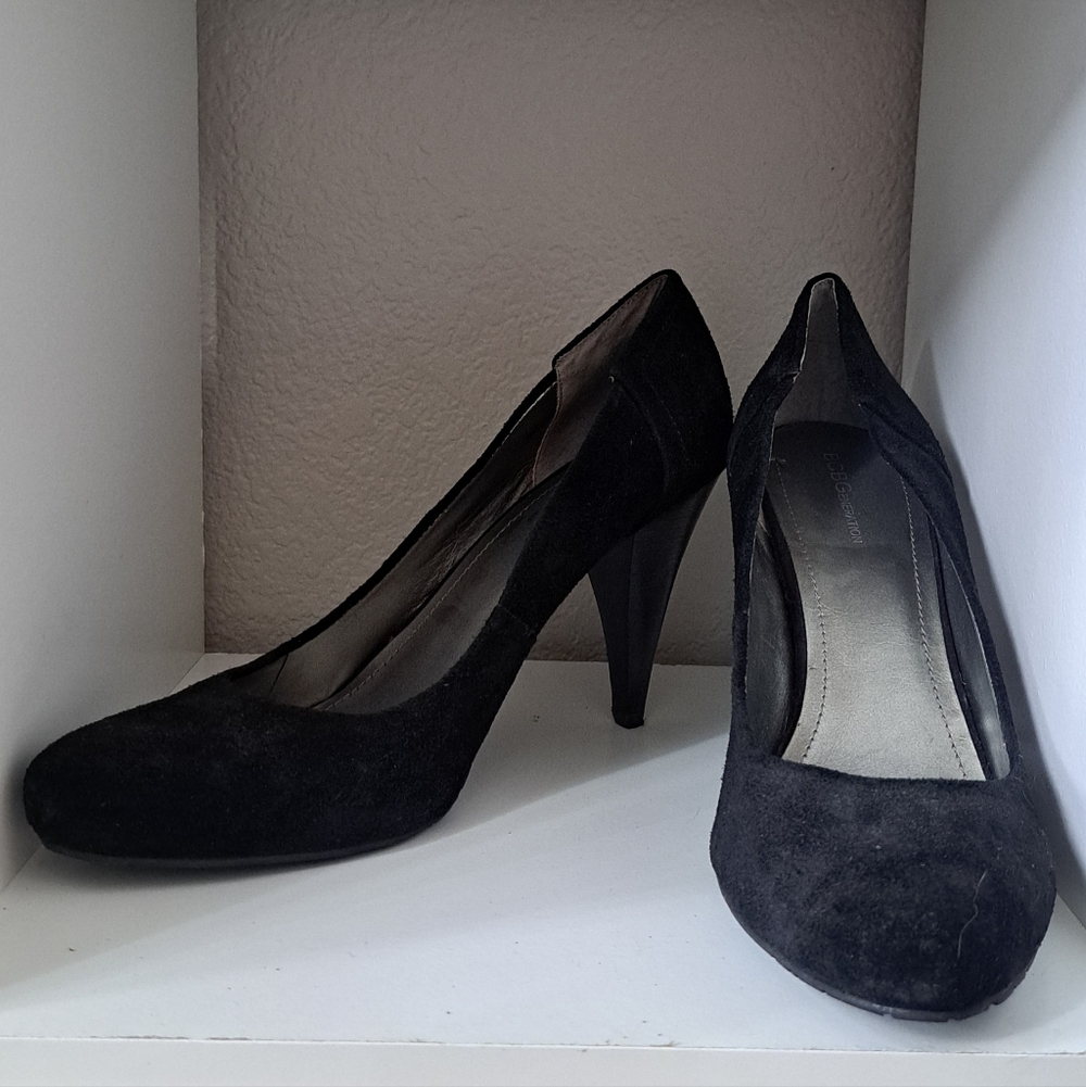 BcbGeneration Black Suede Leather Pumps Heels Size 11